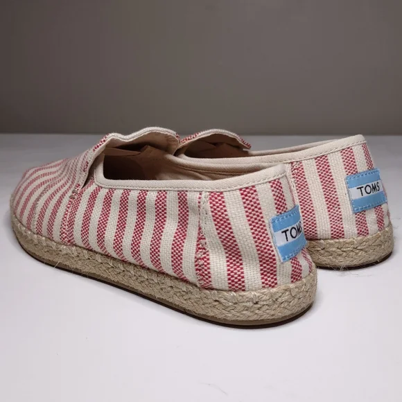 Toms Slip On Alpargata Striped Canvas Espadrille Shoes | 7 - Picture 7 of 9